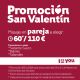 PROMOCIÓN ESPECIAL SAN VALENTIN Masaje en pareja para dos personas a elegir: Sedante Sueco - Balinés - Tailandés - 60 min